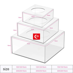 TX trong suốt vuông Acrylic fillable bánh Khay hộp tiệc cưới Tiệc lớp bánh đứng - Product Image 5