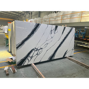 หินควอตซ์สีขาวลายแพนด้า ผลิตด้วยวิศวกรรม แผ่นใหญ่ ดีไซน์ทันสมัย สำหรับเคาน์เตอร์ครัว เกาะกลางครัว และท็อปโต๊ะ - Product Image 5