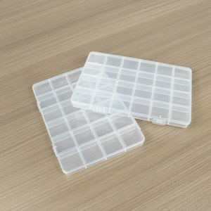 24 Compartment Plastic Storage Box For Beads Jewelry Nail Art 19x13x1.5cm Desktop Organizer With Lid - Product Image 4
