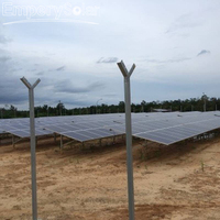 Anodisiertes Solar-Bodenmontagesystem Photovoltaik-Bauernhofsystem mit Solarhalterungen und Montagestängeln