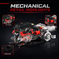 Nouveau modèle de blocs de construction MOC Supercar V12 Engine, 1610 pièces, plastique ABS, certifié CE, fonction de pulvérisation électrique, jouet pour les enfants de 8 ans et plus