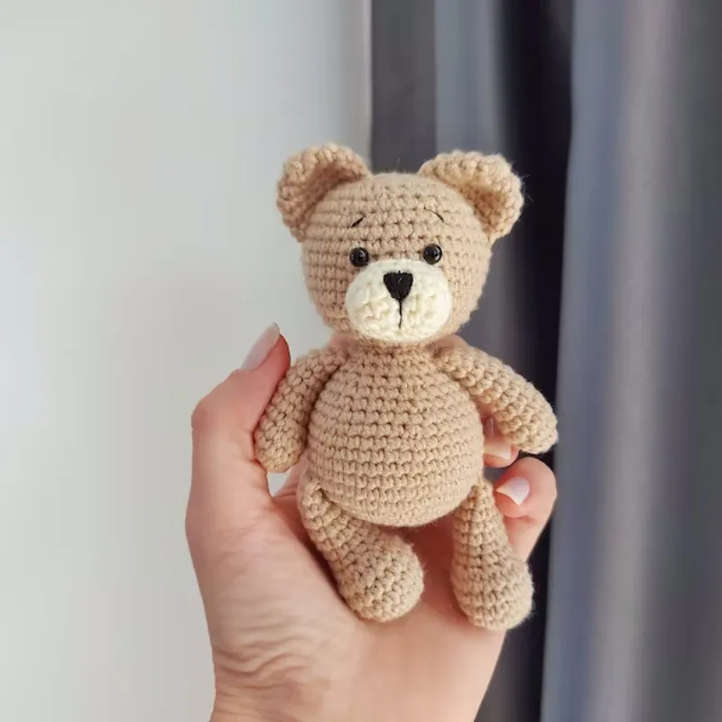 Baby Häkeln Teddybär Plüsch Winziges Bären spielzeug Handgemachtes Häkeln Kuscheltier Amigurumi Bären spielzeug