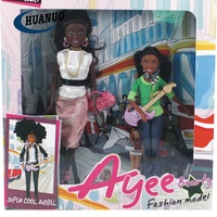Poupée fille africaine noire en vinyle pour enfants, 2018 cm, poupées afro-américaines noires et à la mode