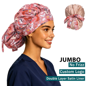 Cappello da Lavoro Jumbo Traspirante a Righe Unisex, con Fascia Elastica Posteriore, per Infermieri, Medici, Chirurghi, 100% Cotone - Product Image 5