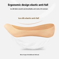 Chaussettes d'été ultra-minces pour femmes, coupe libre, en soie glacée tricotée, rayées antidérapantes, assorties à tous les vêtements