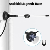 Antenne WiFi 17,5 cm bi-bande 2,4G/5,8G à ventouse, antenne externe omnidirectionnelle à gain élevé avec base magnétique pour routeur, carte réseau, etc.