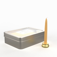 Lilin Lilin Lebah Mini Tanpa Asap dan Tanpa Tetesan H48-H51 dengan Tempat Lilin Kuningan untuk Meditasi dan Doa