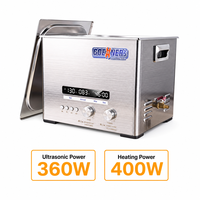 Limpiador Ultrasónico Industrial de 15L, Acero Inoxidable 304, 40kHz, Doble Voltaje, Perilla Digital, 80°C, 99 Minutos, 3 Ajustes Preestablecidos, para Piezas de Motor y Taller
