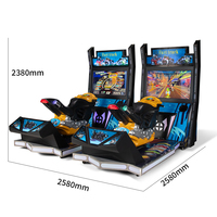 Jeu d'arcade dynamique de course à deux joueurs à monnayeur, grande machine simulateur de conduite de moto interactive parent-enfant