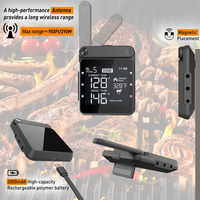 Termometer BBQ Daging Remote Control Bluetooth Wifi, Termometer BBQ Digital Dapat Diisi Ulang Cerdas untuk Memanggang Pizza dengan Magnet