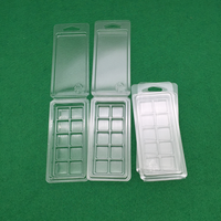 Nouveau design, moule à cire à 10 cavités, plastique recyclable PET, 10 cellules, emballage en forme de coquille pour les cires de soja