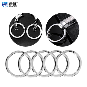 มีหลายขนาดให้เลือก ราคาโรงงานโดยตรง ห่วงกุญแจแบนสแตนเลสสำหรับทำพวงกุญแจ DIY - Product Image 1