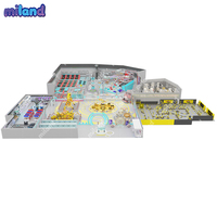 Miland OEM ODM Ensemble de toboggans et filet d'escalade pour aire de jeux intérieure de 4000 m², pour centres de villégiature et clubs pour enfants, couleur personnalisable, 1 à 300 enfants