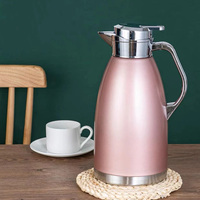Carafe à café isolée sous vide en acier inoxydable de 2,3 L-Fiole thermique à double paroi avec poignée, pot d'eau chaude pour la maison et l'hôtel