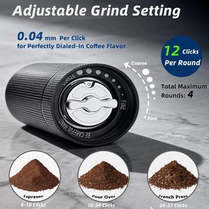 Custom Hand Coffee Mill CNC 420 Stainless Steel Conical Burr <b>Mini</b> Portable Manual Coffee Bean <b>Grinder</b> - Product Image 2