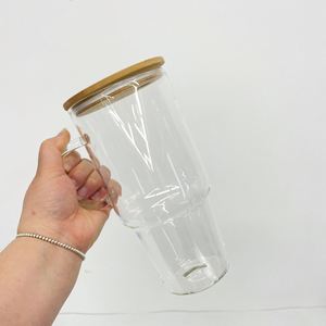 Vaso Sublimable Transparente Esmerilado de 40 oz con Asa, Botella de Agua de Viaje para Cerveza, Vaso Térmico para Vinilo - Product Image 1