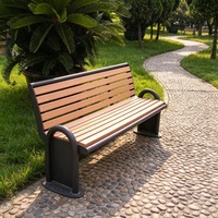 Banc de jardin moderne en HDPE durable, résistant à l'eau, 3 places, pour hôtels, patios, parcs et jardins