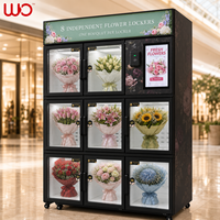 Distributeur automatique intelligent de fleurs fraîches à 8 compartiments en acier inoxydable, refroidissement par compresseur, options de paiement multiples, gestion basée sur le cloud