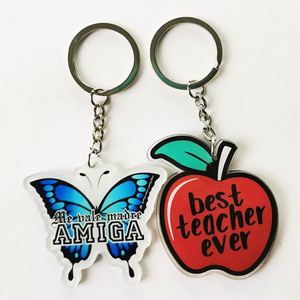 China Professional Printed Acrylic Pencil Pen and Keychain Gift Set Pen Shape <b>Key</b> <b>Ring</b> Maker <b>Key</b> Holder with Keychain - Product Image 2
