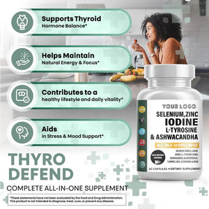 Cápsulas de Mezcla Herbal <span class=keywords><strong>con</strong></span> Fórmula Todo en Uno: Selenio, Yodo, L-tirosina y Ashwagandha para <span class=keywords><strong>la</strong></span> Salud de <span class=keywords><strong>la</strong></span> <span class=keywords><strong>Tiroides</strong></span> y el Apoyo Adrenal, Vegano, 60 Unidades - Product Image 4