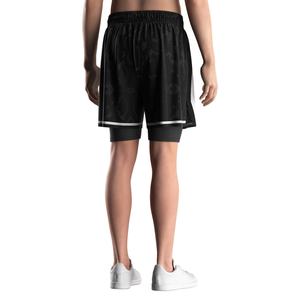 Shorts d'entraînement de basketball avec doublure de compression anti-frottement et évacuation de l'humidité, sans doublure supplémentaire pour l'entraînement décontracté - Product Image 4