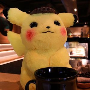 Juguete de peluche de <span class=keywords><strong>Detective</strong></span> <span class=keywords><strong>Pikachu</strong></span> genuino, muñeco de peluche suave Pokemoned con sombrero de <span class=keywords><strong>detective</strong></span>, colección de regalos para fanáticos de los niños de alta calidad - Product Image 4