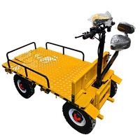 Chariot à plateau pliable électrique à quatre roues avec garde-corps, usage industriel pour le transport de marchandises en entrepôt agricole, OEM