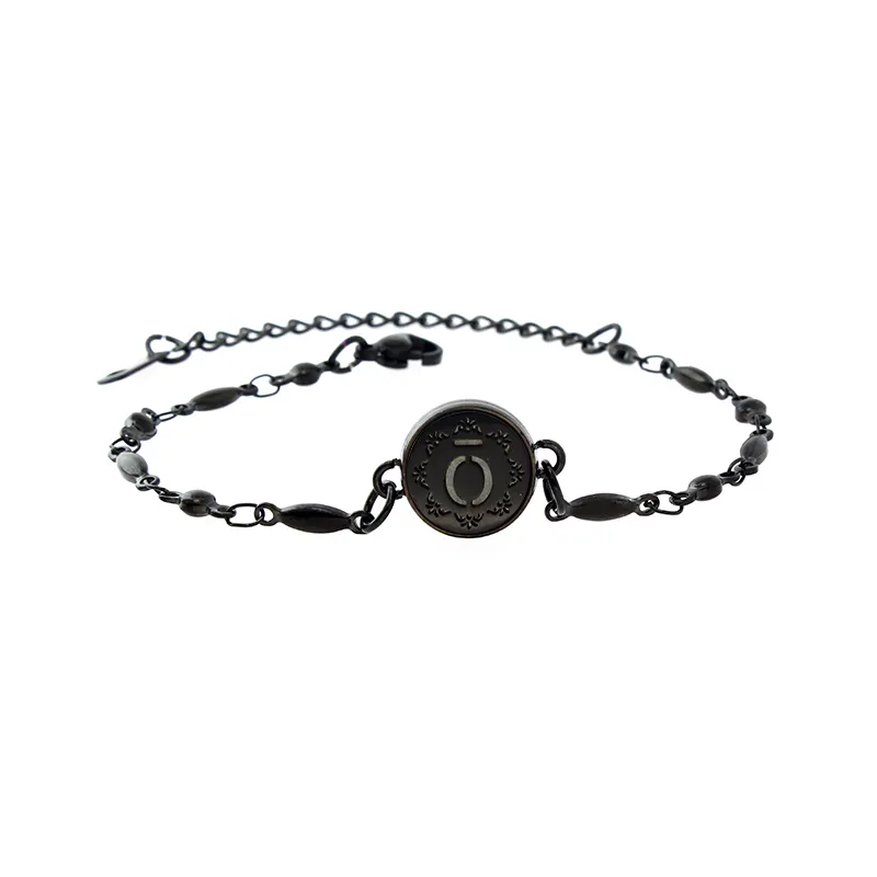 Hollow out Black Steel Color Perfume Locket Essential Oil Diffuser Bangle With Diffuser Locket Charm Stainless Steel Bracelet