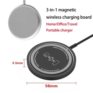 แท่นชาร์จไร้สายทรงกลมระบบแม่เหล็กขนาดเล็กพกพาได้ Qi2 30W ชาร์จเร็วสำหรับ Samsung iPhone Xiaomi <span class=keywords><strong>VIVO</strong></span> Phone iWatch & airpods - Product Image 3