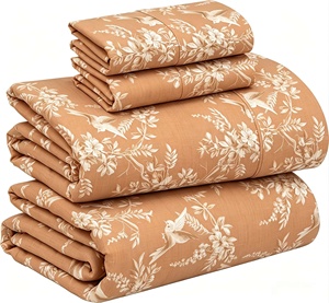 Ensemble de literie Queen 100% polyester super doux et respirant, emballage et taille personnalisés, impression, ensemble de draps 4 pièces - Product Image 3