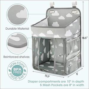 Sac de rangement suspendu grande capacité pour bébé, sac de rangement pour couches à accrocher au lit, sacs de rangement suspendus pour vêtements, sac de rangement en tissu Oxford pour trier les vêtements - Product Image 4