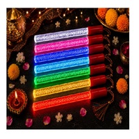 Barras Luminosas Dandiya Recargables por USB con 7 Colores LED, Encendido/Apagado Automático, Efecto de Burbujas, Ergonómicas, Vibrantes, Reutilizables, Seguras, con Conector C