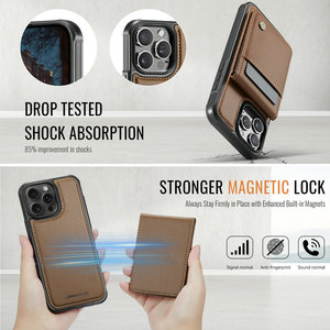Jeehood nouveau produit 2025 pour iphones 16 <span class=keywords><strong>Magsafe</strong></span> étui RFID PU cuir 3 en 1 détacher portefeuille porte-carte pour <span class=keywords><strong>iPhone</strong></span> 16 15 14 étui - Product Image 5