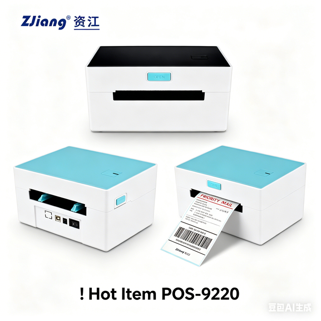 POS-9220 Mobile Portable Direct Thermal 203DPI Barcode Printer with USB Interface for Stock Transport Label Printing 160mm/s