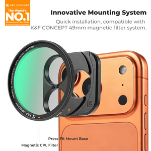 Kit de filtres magnétiques CPL K&F <span class=keywords><strong>Concept</strong></span> KF15.0042 49 mm pour objectif de téléphone avec base de caméra à montage direct, verre optique AGC - Product Image 1