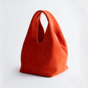 Sac hobo daim <span class=keywords><strong>orange</strong></span> usine marque privée personnalisé femme quiet luxury grande capacité sacs main - Product Image 2