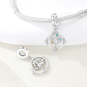 Original White Copper <b>Bead</b> <b>Bracelet</b> - DIY Rotatable Family Tree Accessory, Personalized Women's Jewelry - Product Image 5