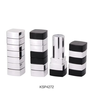 Tubes à lèvres carrés blancs et noirs, contenants pour baume à lèvres, tubes à lèvres personnalisés avec logo, tube à lèvres blanc - Product Image 5