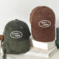 Gorras de Béisbol Deportivas Personalizadas al por Mayor, 5 Paneles, para Hombre y Mujer, de Pana, con Visera Curva, Transpirables, Impermeables, Ajustables, con su Logotipo en 3D