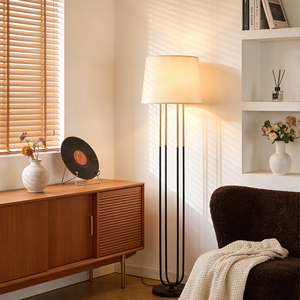 Copper New American Floor Lamp Living Room Metal Bedroom Simple Atmosphere Retro <b>Standing</b> Lamp Creative Vertical Lighting - Product Image 3