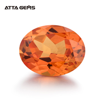 # 55 saphirs synthétiques orange en vrac, taille ovale, pour la fabrication de bijoux en argent, pierre facettée à facettes fines