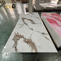 Panneau mural en PVC effet marbre mat brillant ignifuge, texture pour murs intérieurs, panneau mural imperméable et ignifuge pour la maison
