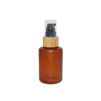 Kemasan Kosmetik Botol Semprot Bambu PET Kosong 500ml/1000ml untuk Krim Wajah, Emulsi, Sampo dengan Tutup Pompa