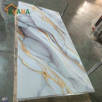 Dalle PVC UV Effet Marbre 4x8, Carrelage Mural PVC Imitation Marbre, Étanche et Anti-Infiltration