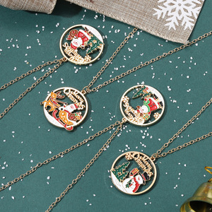 かわいいサンタクロースのペンダントネックレス、お祝いのホリデージュエリー、友人や家族へのクリスマスプレゼント - Product Image 3