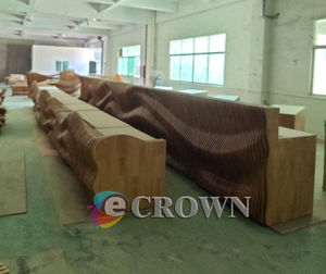 Mall Checkout showcase Cashier Table Store Table Wooden Phone Curved Design Desk Glossy Table Counter Desk+reception OEM