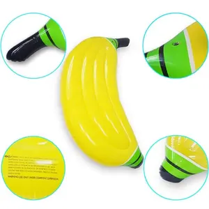 Banana inflável para cama, banana inflável amarela de plástico, linha flutuante, reclinador inflável de banana, atacado, estoque de banana
