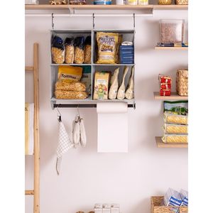 Hanging Closet Organizer 4 Section Fabric <b>Storage</b> With Metal Rod For Bedroom Clothing Organization - Product Image 6