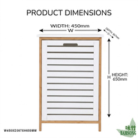 Armoire à linge autoportante avec porte inclinable à lattes pour chambre et salle de bain, rangement pour vêtements sales