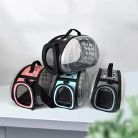 Sac à dos de transport pour animaux de compagnie en gros d'usine, design capsule spatiale transparente en mousse, fermeture éclair, portable, en cuir PU EVA, pour chats et chiots